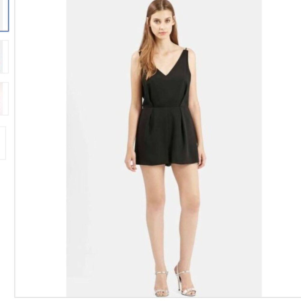 Black Romper with Lace Back